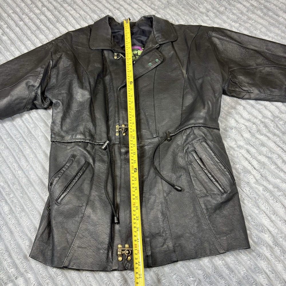 CIDPAO Men's Genuine Leather Jacket‎ L Coat Black Zip Snap Made in Mexico - Picture 13 of 16